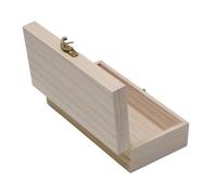 Gdfnmogo Boîte à bijoux en bois pour rangement en bois naturel - Organiseur de bureau rétro à clapet en paulownia fait à la main, boîte décorative pour Ho, 20 x 10 x 6 cm (couleur bois)