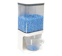 Gdfnmogo Boîte de rangement murale pour détergent à lessive avec distributeur de dosettes à fond poussoir, cloisons réglables, corps transparent et joint en silicone pour maintenir la fraîcheur du