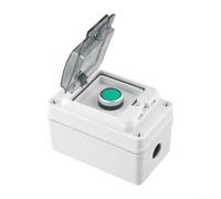 Gdfnmogo Boîtier de commande étanche IP66 avec bouton poussoir en ABS avec interrupteur auto-réinitialisé momentané, bouton vert pour systèmes électriques industriels extérieurs
