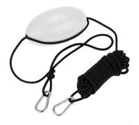 Gdfnmogo Bouée d'ancrage pour bateau de pêche avec ligne d'ancrage en nylon PVC indéchirable de 9,8 m, base lestée et ouverture automatique, pour bateau à moteur, voile (blanc)
