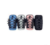 Gdfnmogo Brassard de sport pour téléphone portable - En nylon léger - Réfléchissant - Avec double couche de rangement et câble - Port pour la course à pied, le cyclisme, les exercices en plein air