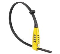 Gdfnmogo Broche à 4 chiffres en acier à code variable pour collier de serrage de 45 cm - Portable - Pour vélo Plus - Pour câble - Antivol de montagne - Vélo de route - Jaune