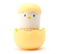 Gdfnmogo Brosse à récurer pour casseroles de cuisine avec tête amovible, design créatif coquille d'œuf dessin animé, boule de nettoyage en fibre pour casseroles et P (jaune)