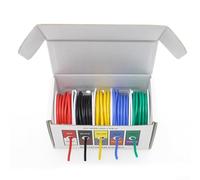 Gdfnmogo Câble électrique en cuivre étamé de 15,2 m - 5 couleurs - 30 AWG vers 24 AWG - Pour projets électroniques de bricolage, télécommande et batteries - Rouge/noir/jaune/bleu/vert (A-26AWG)