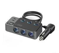 Gdfnmogo Chargeur de voiture 9 en 1 avec affichage numérique 3 ports Adaptateur de charge rapide 120 W pour véhicules 12 V 24 V Compatible avec Type-C U