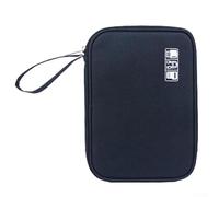 Gdfnmogo Chargeur de voyage et sac de rangement pour câble de données, organiseur multifonction pour appareils USB, boîte compacte en tissu Oxford avec compartiment dédié (gris)