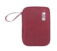 Gdfnmogo Chargeur de voyage et sac de rangement pour câble de données, organiseur multifonction pour appareils USB, boîte compacte en tissu Oxford avec compartiment dédié (rouge)