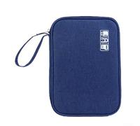 Gdfnmogo Chargeur de voyage et sac de rangement pour câble de données, organiseur multifonction pour appareils USB, boîte compacte en tissu Oxford avec compartiment dédié (bleu)