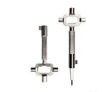 Gdfnmogo Clé mixte pour installation de serrure de porte - Clé multifonction en acier inoxydable avec poignée ergonomique et options de longueur double (138 x 66 mm, 195 x 68 mm), blanc (longue)