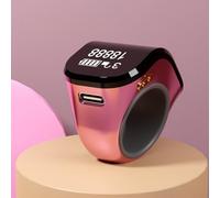 Gdfnmogo Compteur de doigt électronique pour bague, 12 g pour ABS ultra léger avec batterie rechargeable de 120 mAh et double écran LCD pour tricot, crochet, comptage (rouge)