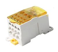 Gdfnmogo Connecteur de bornier d'alimentation pour rail DIN, 80 A - 500 A, boîte de distribution unipolaire pour câblage électrique, boîtier PC ignifuge (160 A)