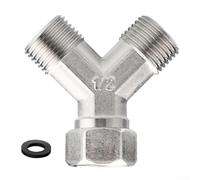 Gdfnmogo Connecteur de robinet en Y en cuivre, 1,27 cm BSP, double répartiteur pour lave-vaisselle et machine à laver, adaptateur d'alimentation en eau pour cuisine et buanderie