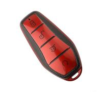 Gdfnmogo Coque de clé de voiture en cuir pour Song Plus, Yuan Pro, Atto 3 & Han - pour protection de télécommande fine avec découpes précises et Dur(rouge)