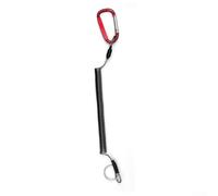Gdfnmogo Corde de pêche manquée, cordon à ressort spiralé anti-perte avec coque en PVC et fil d'acier multibrins, 26 cm (extensible jusqu'à 120 cm), pour pêcheurs et sorties (rouge)
