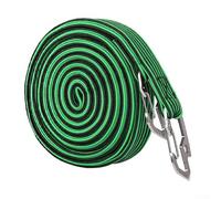 Gdfnmogo Corde élastique plate robuste pour camping en plein air - Corde élastique plate avec crochets en métal, 4 m de long, crochet en acier au carbone, latex soie et N (vert, 4 mètres)