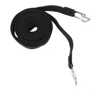 Gdfnmogo Corde élastique plate robuste pour camping en plein air - Corde élastique plate avec crochets en métal, 4 m de long, crochet en acier au carbone, latex soie et N (noir, 4 mètres)