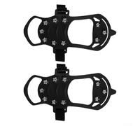 Gdfnmogo Crampons à glace d'extérieur avec 10 dents, traction antidérapante pour conditions de neige, crampons faciles à installer, légers et compacts pour les voyages, les villes et les sentiers (L