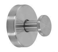 Gdfnmogo Crochet mural à ventouse pour douche - Crochet de serviette de salle de bain en acier inoxydable avec forte adhérence pour portes en verre, carrelage, miroirs - Nickel brossé (1 pièce)