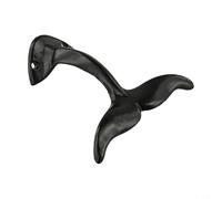 Gdfnmogo Crochet mural en fonte pour queue de baleine - Crochet décoratif pour clés, sacs et - 13 x 9 cm - Noir - Crochet en métal robuste pour entrée, chambre et salle de bain