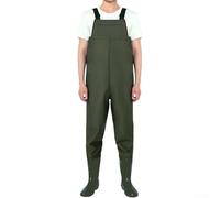 Gdfnmogo Cuissardes de poitrine imperméables pour la pêche, la chasse et l'agriculture - Nylon + PVC résistant à la déchirure avec coutures scellées - Vert (46 m M13)