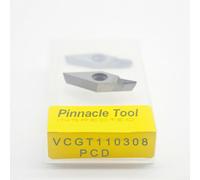 Gdfnmogo Cutter pour Cnc Resistance Plus pour PCD/CBN Matériaux non ferreux ayant une usure supérieure Travail des métaux Vcmt1604 Insert de tournage 2 pièces indexable (VCGT110308 PCD)