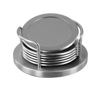 Gdfnmogo Dessous de verre en acier inoxydable pour la maison et la cuisine - Tapis résistant à la chaleur avec design antidérapant, joint de 10 cm de diamètre, base de 13 cm - Multifoncti