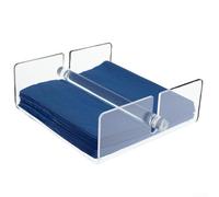 Gdfnmogo Distributeur de serviettes fonctionnel en acrylique avec quatre tampons en caoutchouc et barre lestée pour enlever les serviettes et placer les serviettes de table stables pour n'importe