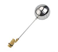 Gdfnmogo DN15 Robinet flotteur en laiton 1/2" filetage G1/2 pour réservoirs d'eau froide et chaude, robinet à boisseau sphérique flottante avec tige en acier inoxydable pour le contrôle du débit dans