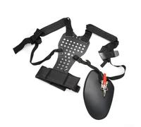 Gdfnmogo Double bandoulière réglable pour tondeuses à gazon et débroussailleuse - Sangle de soutien confortable en polyester pour accessoires de jardin - Ergonomique (noir)