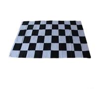 Gdfnmogo Drapeau à carreaux noir et blanc de 0,9 x 1,5 m pour événements de voitures de course, pour Speedway, jour sur piste et décoration extérieure de sport automobile - Vintage - Polyester
