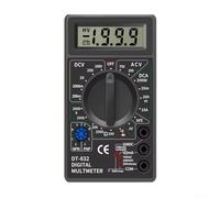 Gdfnmogo DT832 Multimètre numérique avec fonctions de test de tension, résistance, diode, transistor AC/DC pour électricien et étudiant Noir