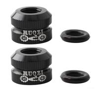 Gdfnmogo Écrou de verrouillage de valve en alliage d'aluminium pour pneu sous vide et chambre à air de rechange pour dérailleur arrière (1 pièce) (noir)