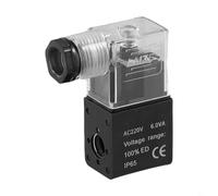 Gdfnmogo Électrovanne de rechange à bobine unique compatible avec 4V210-08 3V110-06 4V220 4V230, construction en aluminium, noir ou transparent, compatible avec tension (AC 220 V)
