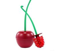 Gdfnmogo Ensemble de brosse WC en forme de cerise avec long manche et poils en nylon doux remplaçables, antidérapant pour comprend une base de support, design de couleur bonbon