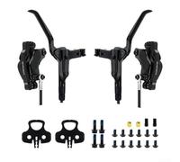 Gdfnmogo Ensemble de frein hydraulique à 4 pistons pour VTT - Étrier en aluminium usiné CNC, compatible avec disques de 160 à 220 mm, kit pré-billes d'huile minérale, avant et arrière (avec disque)