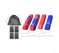 Gdfnmogo Ensemble de ligne de délimitation de volley-ball portable avec sangles réglables de 8 m et 16 m, sangle en nylon robuste pour entraînement de sports de plage, comprend des ancrages au sol et