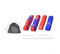 Gdfnmogo Ensemble de ligne de délimitation de volley-ball portable avec sangles réglables de 8 m et 16 m, sangle en nylon robuste pour entraînement de sports de plage, comprend des ancrages au sol et