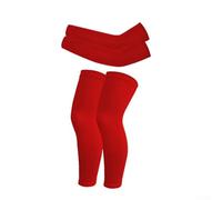 Gdfnmogo Ensemble de manchons de compression et de bras en soie glacée pour enfants, polyester doux respirant, dessus en silicone antidérapant, équipement de soutien et de protection (rouge)