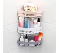 Gdfnmogo Étagère de rangement d'angle triangulaire pour cuisine ou salle de bain, étagère de rangement empilable en plastique pour articles de toilette, ustensiles et accessoires, design peu