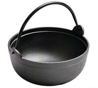 Gdfnmogo Faitout en fonte épaisse traditionnelle non revêtue double fonction pour soupes braisage cuisson lente avec couvercle rétention de la chaleur Noir 19 cm