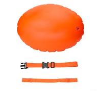 Gdfnmogo Flotteur gonflable d'extérieur avec double chambre de sécurité, PVC de 25 mm pour une durabilité pour adultes et enfants, flotteur de piscine orange vif porté à la taille