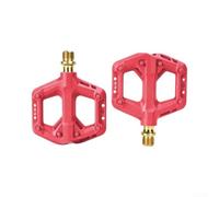 Gdfnmogo For-Durable Pédales de vélo en nylon léger, broches antidérapantes et roulement scellé, large plate-forme pour VTT de route et vélo pliable (rouge)