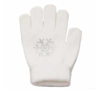 Gdfnmogo Gants de patinage artistique pour enfants et adultes, gants d'hiver chauds en coton avec points en caoutchouc antidérapants sur la paume pour une meilleure prise en main (blanc) (L)