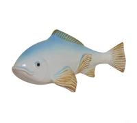 Gdfnmogo Garten Sculpture de poisson koï en résine pour pelouse et étang - Décoration d'extérieur pour parterres de fleurs, patio, ferme, jardin avant ou arrière (bleu ciel)