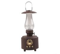 Gdfnmogo GdfnmogoKerosene Lamp Speaker - Haut-parleur de bureau sans fil rétro avec lumière LED atmosphérique, lampe de camping portable, style vintage BT (cuivre)