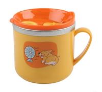 Gdfnmogo Gobelet à paille double couche en acier inoxydable de 250 ml pour enfants avec échelle de mesure, design anti-fuite pour boire en toute sécurité (jaune)