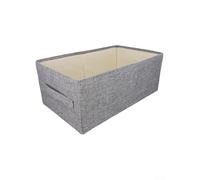 Gdfnmogo Grande boîte de rangement pour organisation de la maison, en tissu polyester avec doublure non tissée, idéale pour vêtements, couvertures, jouets (S, gris) 47 x 28 x 21 cm