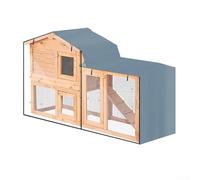 Gdfnmogo Housse triangulaire pour clapier à lapin, protection durable avec tissu Oxford 210D, design coupe-vent avec ourlet réglable, résistante aux intempéries et à la saleté (gris 180 x 52 x 86 cm)