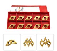 Gdfnmogo Inserts indexables haute durabilité pour supports de tournage en carbure 10 pièces pour Bp010 Sducr Dcmt11t304 Sdjcl Dcmt32.51 pour le travail des métaux CNC