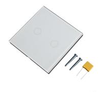 Gdfnmogo Interrupteur tactile à 2 voies pour lampes LED et à incandescence, contrôle à fil simple de type 86, pas de fil neutre nécessaire, 110-240 V (noir)